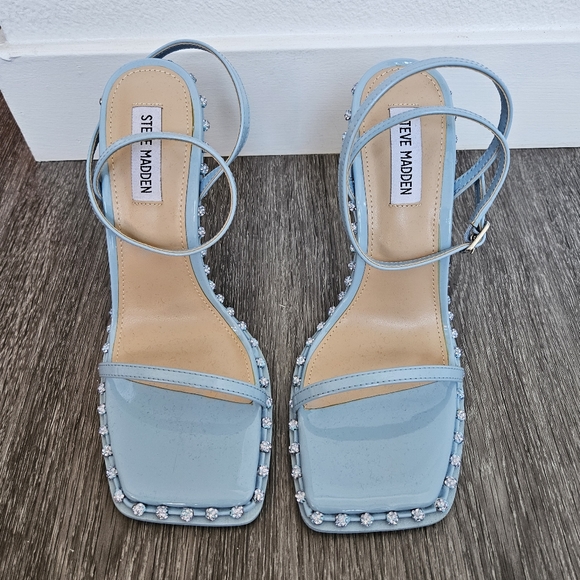 Sky Blue Crystal Heels - Picture 3 of 9